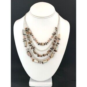 New Multi Strand Necklace Shells, Semi Precious, Wood, Seed Beads Nautical - 13S